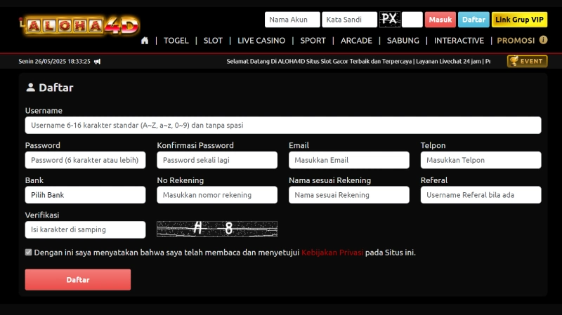 Cara Daftar ALOHA4D: Panduan Lengkap untuk Pemula
